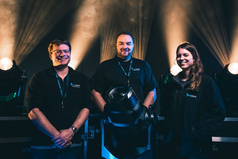 Jonnie Clough, MD; Mike Somerville, head of productions; Lauren McCullough, hire desk co-ordinator