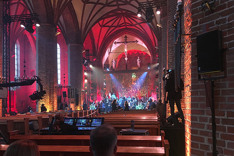 St Brygida is a large, brick-built church with tricky acoustics