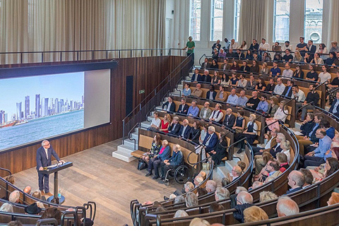 The form of the new lecture theatre went through several iterations