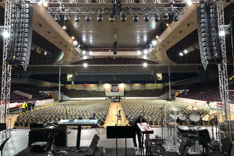 Rental Pro deployed a substantial Nexo STM Series modular line array system as main PA