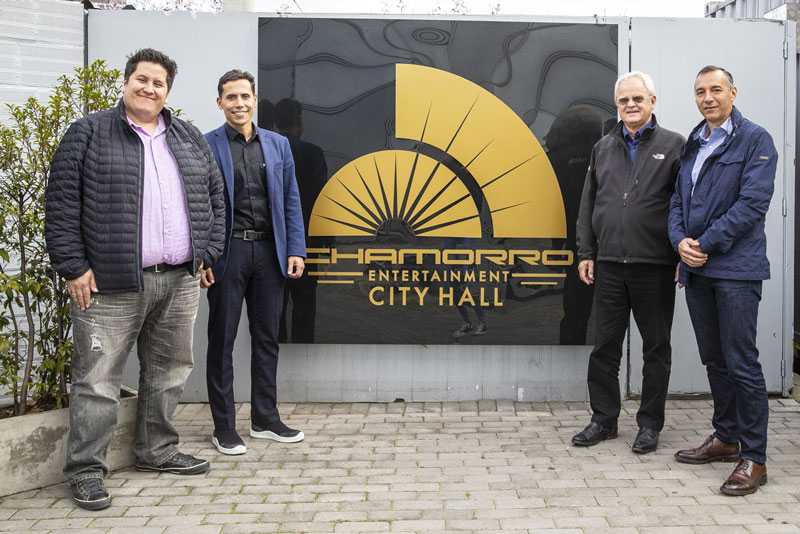 Andres Chamorro; Guillermo Traverso, Robe’s regional sales manager for Latin America; Harry von den Stemmen, Robe’s sales director and Camilo Aranguren, MD of distributor AV Com Colombia (photo: Louise Stickland)