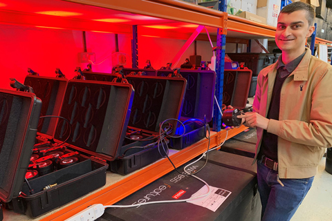 Flare’s Luke Rolls prepping some of Flare’s AX3 stock