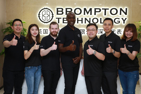 The Brompton Technology Asia team: Pokman Chu, account manager; Summer Zhang, office assistant; Thomas Walker, product manager; Elijah Ebo, general manager; Jack Fung, lead FAE; Jacky Kwan, senior FAE and Vivi Chiang, FAE