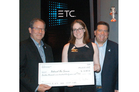 Kate Foster with Behind the Scenes Foundation board members Rick Rudolph (left) and Tobin Neis