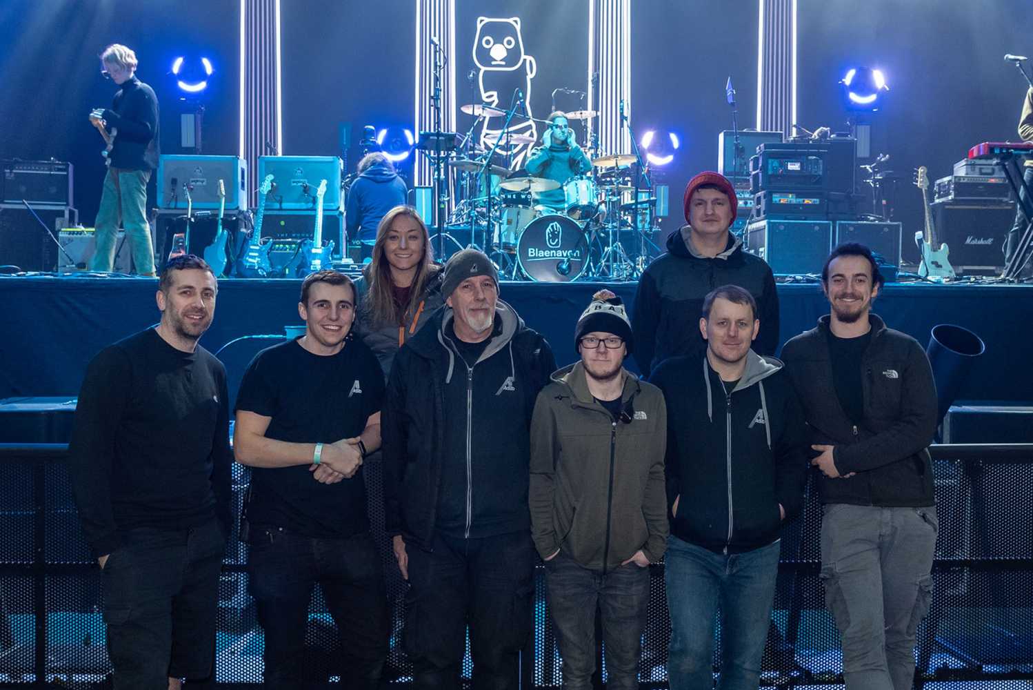 The Adlib crew: Jon Priest, James Betts-Gray, Laurie Binns, Stu Gray, Rob Bickerstaff, Sam Pearson, Iain Christie and Jethro Hall (photo: Steve Sroka)