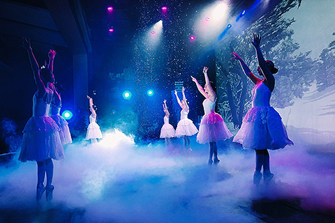 Blues and whites colour Narnia’s icy fortress