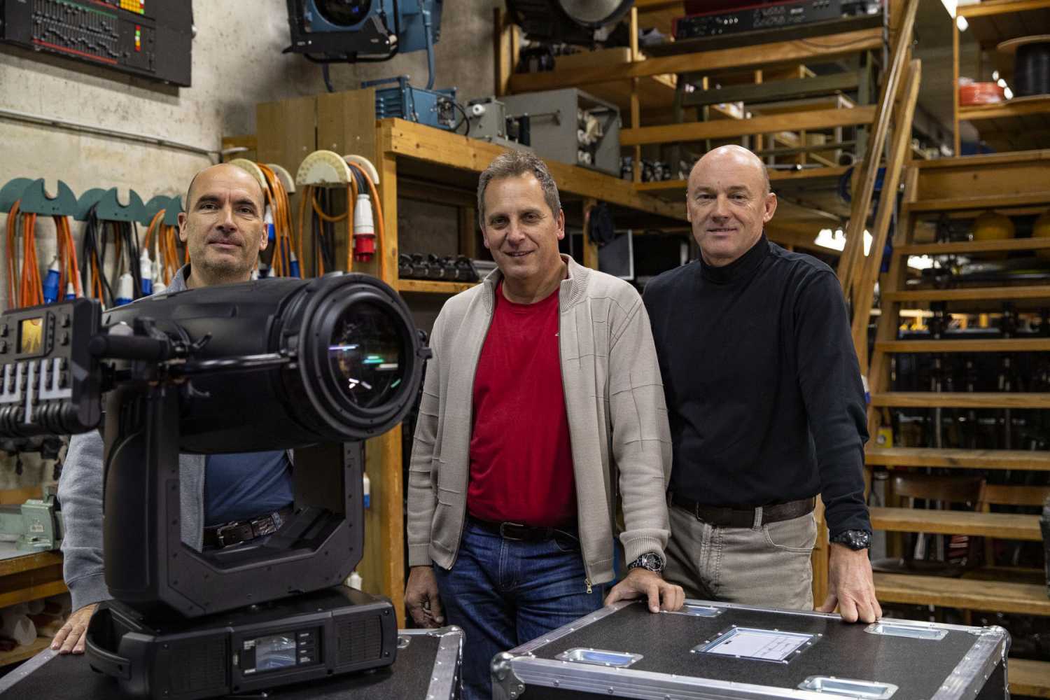 Bojan Repic (lighting department technologist), Matej Hren (lighting department warehouse manager) and Bojan Lenart (head of the lighting department)