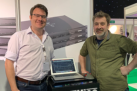 Hugh Jones, managing director HPSS (right) and CUK’s James Lawford at PLASA Focus Leeds