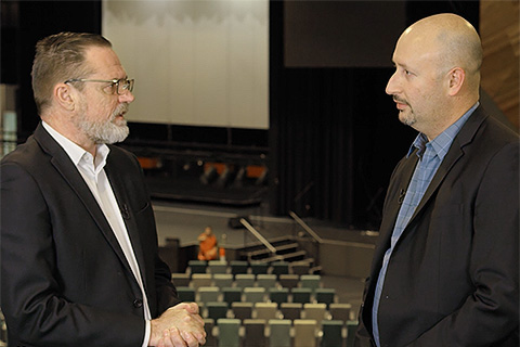 Michael Walker (MCEC) and Jaime Albors (Harman Professional Solutions)