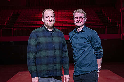 Ancienne Belgique’s head of lighting Renaat Van Hee (left) with lighting designer Jan Van Lindt