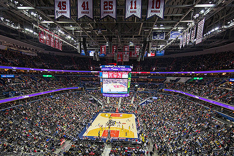 Capital One Arena is home to the Washington Capitals NHL hockey team, and Washington Wizards NBA basketball team