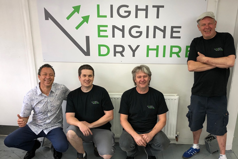 L-R: Consultant Steve Warren and Light Engine Dry Hire directors Jon Newman, Colin Bodenham and Angus Chinn
