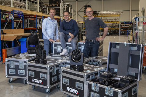 Jeroen van Aalst from Controllux (left) with Guus and Remko (photo: Louise Stickland)