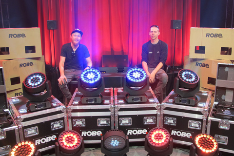 Ruan Nel and Brendan Kaizer from Stage Effects take delivery the Robin 600+ LEDWash fixtures
