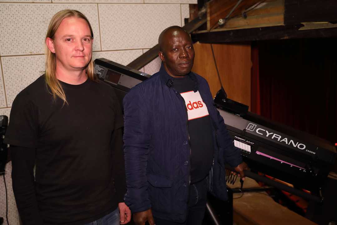 DWR’s Kevin Stannett with Enos Ramoroko from Joburg Theatre