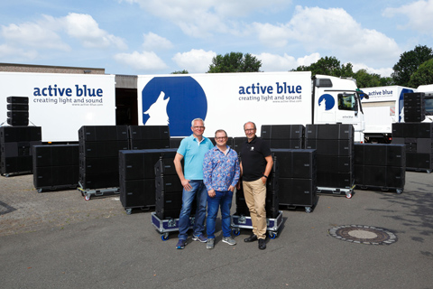 Frank Kasten and Harald von Falkenstein (dBTechnologies Germany), Andreas Beer (managing director Active Blue)