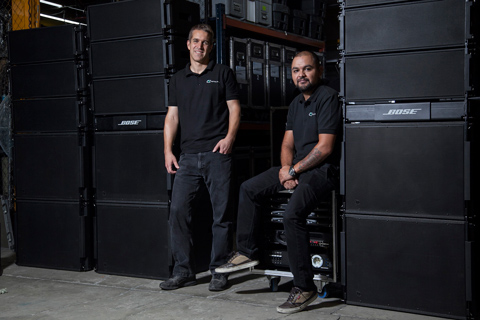 Aymeric Castelein, CEO with audio manager Miguel Angel Enrique Díaz Trujillo