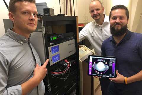 Wodbury Lutheran Church worship leader Karl Grant, director of worship Joel Wetzstein, and technical arts director Kendall Johnson