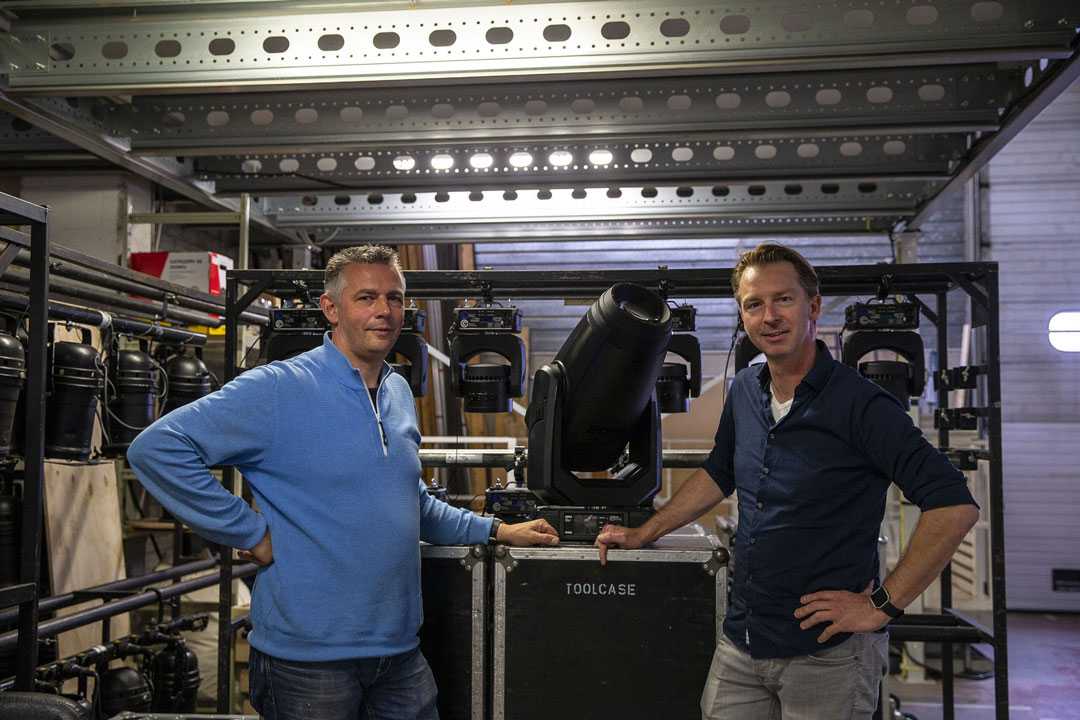 Lichtwerk’s Jacco Pattist (left) with Jeroen van Aalst from Robe’s Benelux distributor, Controllux