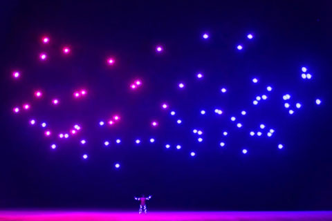 The project marked the first use of a large-scale drone light show in a music video