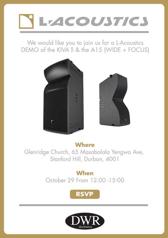 The focus will be on the L-Acoustics Kiva II and the A15