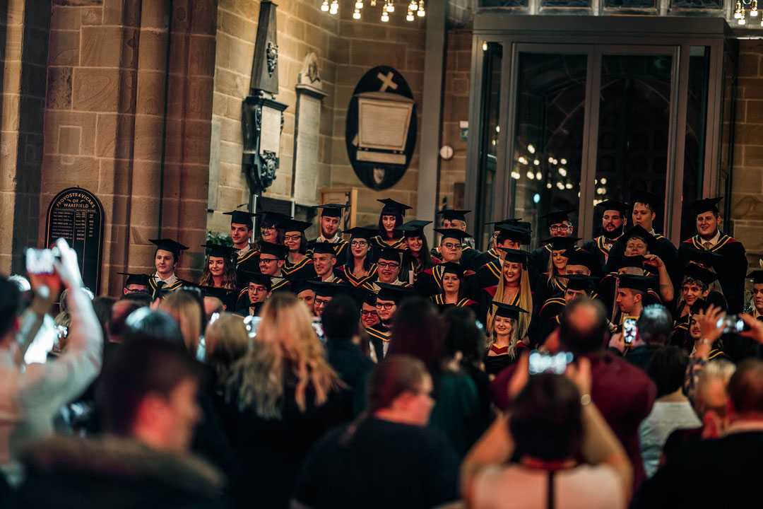 Some of the graduating students at Wkefield Cathedral