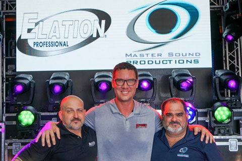 Gary Fallon (Elation), Dustin Pesnell (Freed Sales) and Lazaro Soto (Master Sound Productions)