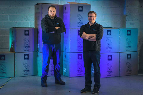 Blue Parrot’s Mike Somerville and Jonnie Clough take delivery