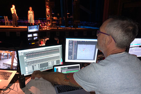 Brad Ward operates TiMax on Broadway's The Rose Tattoo