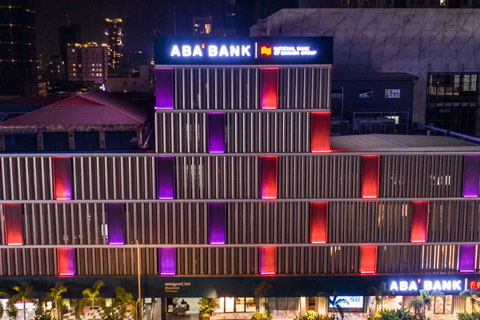 The installation enhances the architectural features of the building