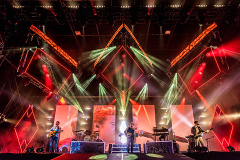 The geometric patterns are creating a powerful and easily identifiable look for the band