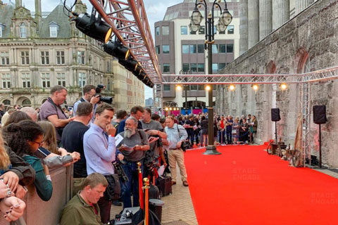 Stage Engage rigged the Luxibel B Blinded1 fixtures for Peaky Blinders premiere