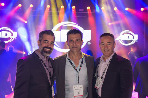 ADJ Group’s international sales managerChuck Green, ULA Group’s MD, Cuono Biviano and ADJ president Toby Velazquez