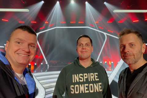 Lighting designer Balint Marafkó, CEO and chief LD of Two Men’s Show, Balázs Varga, and Lisys-Project executive director, Gábor Kele