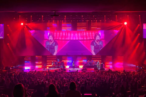 The lighting rig comprised mainly GLP’s popular X4 Bars and JDC1 hybrid strobes (photo: Tom Sutherland)