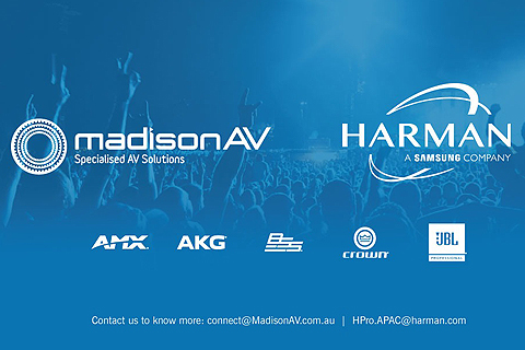 MadisonAV will expand its portfolio to include AMX video control solutions and Harman Professional install and integration audio products
