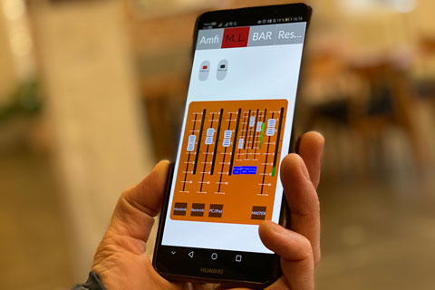 Audio across the four zones can be controlled by guests via their own smart devices