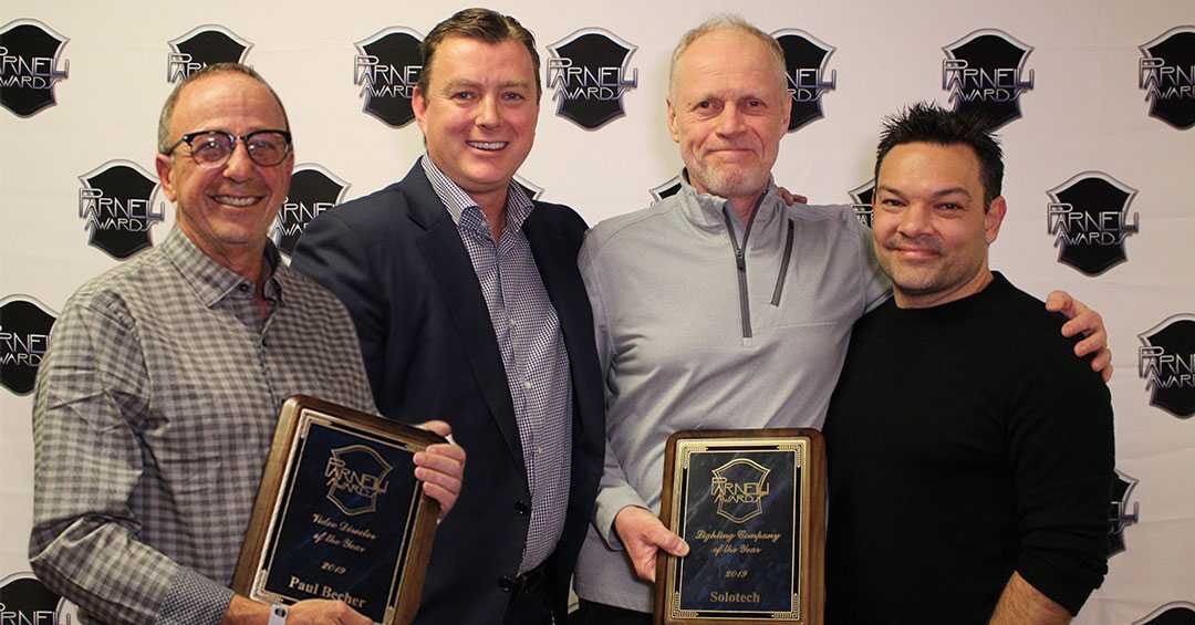 Video designer Paul Becher with the Solotech team