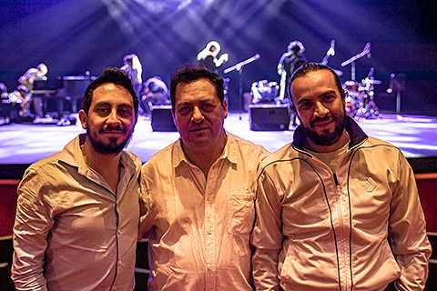 Juan Camilo Triana (AV Com Colombia), Alfonso Ramos, Teatro Colsubsidio head of lighting and Humberto Hernandez from AHH
