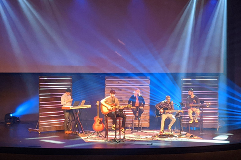 The lighting rig is anchored by Chauvet Professional fixtures