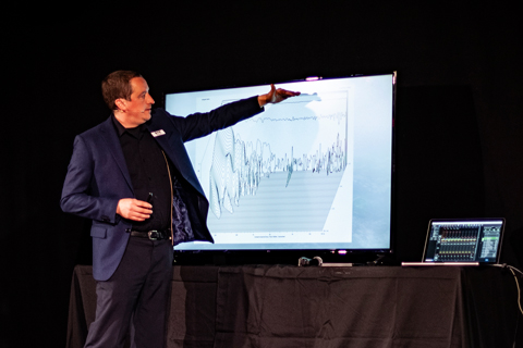 In demo mode - EM Acoustics’ Ed Kinsella