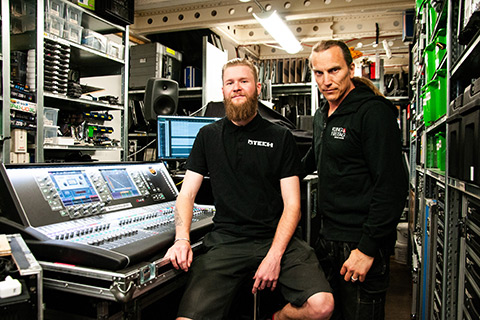 Jesper Sirenius (left) and Arnold Lindberg with the dLive S7000