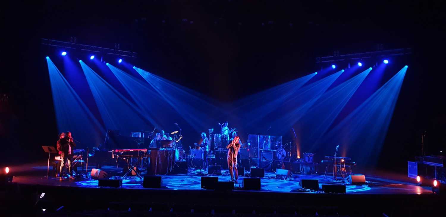 Ayrton Ghibli fixtures at work on A Celebration of Talk Talk and Mark Hollis at the Royal Festival Hall, with lighting design and operation by Joel Stanners (© Joel Stanners, courtesy of the Southbank Centre)