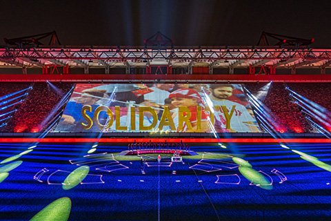 A spectacular televised show was staged in the empty G. Karaiskakis Stadium (photo: Ralph Larmann)