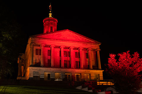 The MVAP painted multiple city landmarks and draw attention to the #WeMakeEvents cause