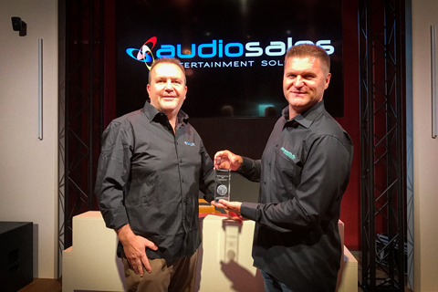 Marco Alterini (sales director, Audiosales) with Luca Giaroli (product manager, DirectOut)
