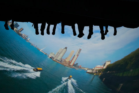 The experience includes imagery taken from a very low-flying helicopter