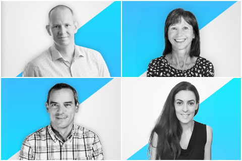 Clockwise from top-left: Jérémie Weber, Florence Marchal, Nancy Diaz Curiel, and Xavier Allanic