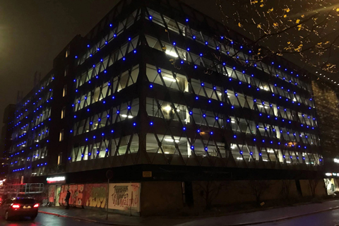 The lighting design includes 235 Martin Exterior Dot-HP fixtures