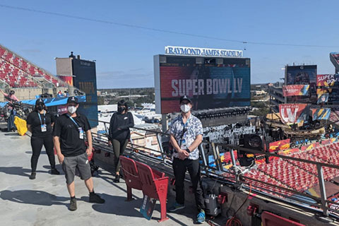 The PixMob team at Tampa’s Raymond James Stadium